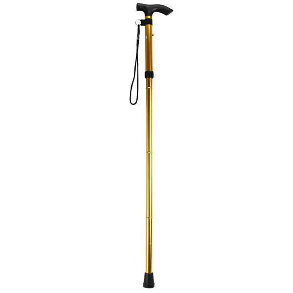 T-handle walking stick telescopic baton Hiking trekking poles Aluminum Alloy Metal Folding Cane crutches Non Slip Rubber canes