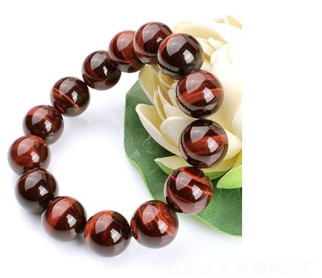 New Natural Stone Red Tiger Eye Bracelets Bangles Elastic Rope Chain Friendship Bracelets For Women and Men Jewelry