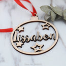 Custom Different Name Ornament- Personalized Christmas Bauble -Custom Ornament Ball Wooden Ornament Ball with name and year
