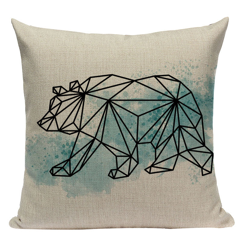 2021 Nordic Pop Geometry Cushion Cover Home Decorative Pillows Animals Car Sofa Throw Pillows Linen Print Custom Pillowcase