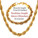 U7 Edelstahl 9MM Gedrehte Seilkette Halskette Set Großhandel Kette Halskette Und Armband Herren Schmuck Sets S840