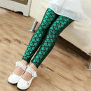 Meerjungfrau-Schuppen-Druck Frühling Sommer Kinder Baby Mädchen Leggings Skinny Kinderhose 2-12 Jahre