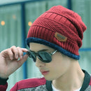 Heiße Sturmhaube Gestrickte Mütze Schal Kappe Nackenwärmer Wintermützen für Herren Damen Skullies Beanies super warme Fleece Maske Papa Mütze