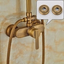 Rainfall Bathroom Shower Set Brass Antique Shower Mixers with Handshower Single Handle Wall Mounted Shower Faucet Tap