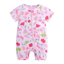 Summer newborn-36M fashion boy and girl romper infant jumpsuit printed flower short-sleeved jumpsuit cotton Brand Baby clothes