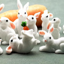 1 Pcs 12 Style Cute Rabbit Easter Decoration Miniature Hare Animal Figurine Resin Craft Mini Bunny Garden Ornament