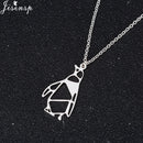 Jisensp Necklace 2026 Lucky Origami Penguin Necklace for Women Lovely Vivid Animal Penguin Pendant Necklace Trendy Jewelry