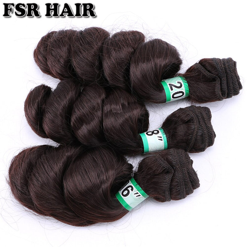 FSR Brown pink grey Color 70 G/pcs Loose wave Hair weave synthetic Hair Bundles for Black Women