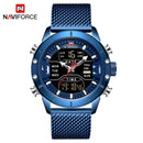 NAVIFORCE Men's Watches Top Brand Luxury Sports Watch For Men Quartz LED Digital Dual Clock Male Full Steel Military Wrist Watch