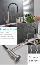 Rozin Matte Black Kitchen Faucet Deck Mounted Mixer Tap 360 Degree Rotation Stream Sprayer Nozzle Kitchen Sink Hot Cold Taps