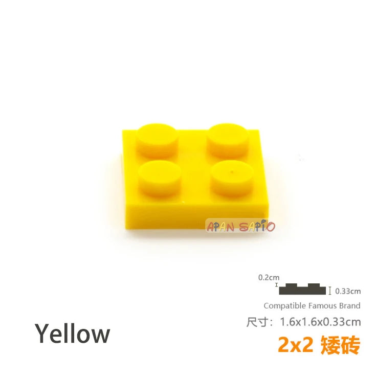 30pcs/lot DIY Blocks Building Bricks Thin 2X2 Educational Assemblage Construction Toys for Children Size Compatible With 3022
