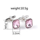 real stone cufflinks Pink blue purple green orange Crystal Cufflinks For Men Business Cuff Buttons Men's Shirt Cuff Links gifts