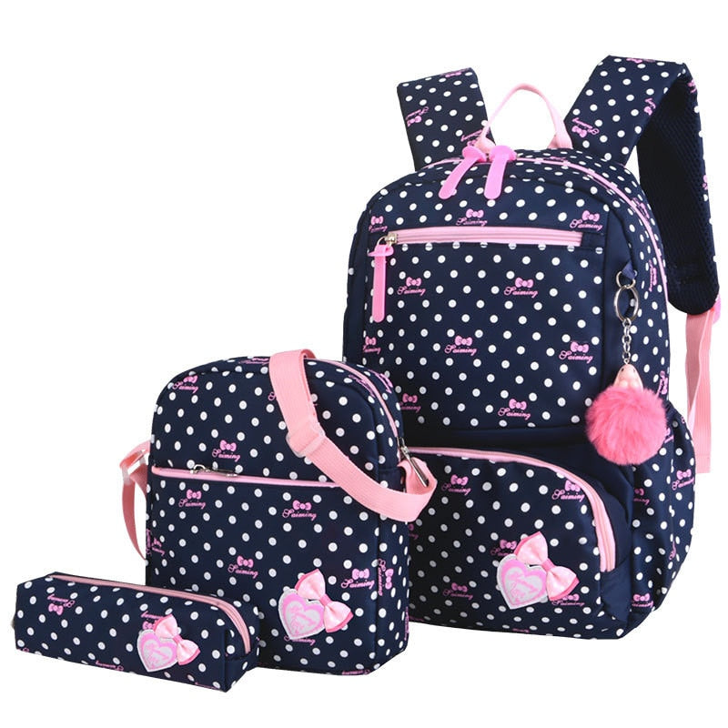 3pcs/set Printing School Bags Backpacks Schoolbag Fashion Kids Lovely Backpack For Children Girls School bag Student Mochila sac