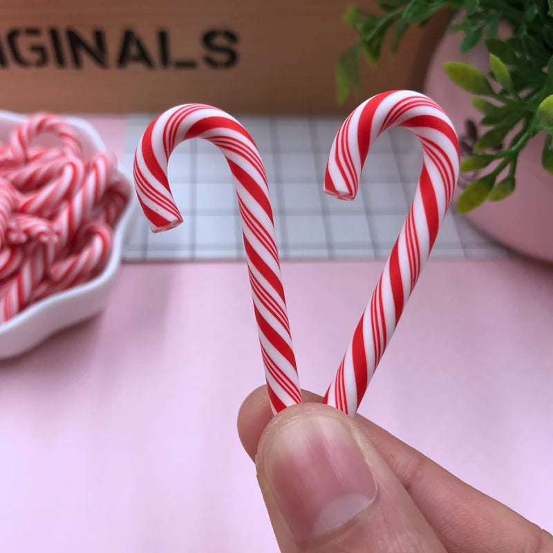 Hot Selling Cute Kawaii Christmas Candy Cane for Crafts Making, Phone Deco, Scrapbooking, DIY Accessories