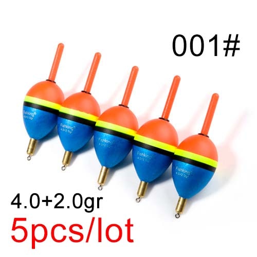 FISH KING 5pcs Barguzinsky Fir Float 2.0+2.0gr/3.0+2.0gr/4.0+2.0gr/5.0+2.0gr Copper Fishing Float Vertical Buoy Fishing Tackle