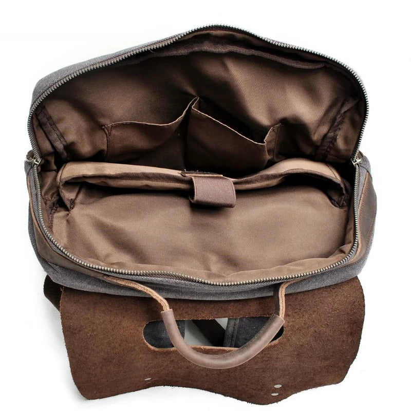 M030 Hot New Multifunction Fashion Men Backpack Vintage Canvas Backpack Leather School Bag Neutral Portable Wearproof Travel Bag