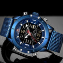 NAVIFORCE Men's Watches Top Brand Luxury Sports Watch For Men Quartz LED Digital Dual Clock Male Full Steel Military Wrist Watch