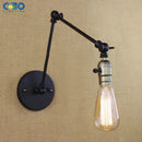 Simple Vintage Iron Flexible With Switch Wall Lamp Bedroom Foyer Indoor Lighting E27 Lamp Holder 110-240V Free Shipping