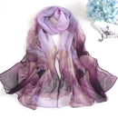 RUNMEIFA 2023 New Fashion Spring/Summer Women Floral Printing Beach Silk Scarf Shawls Female Long Wraps Beach Sunscreen Hijab