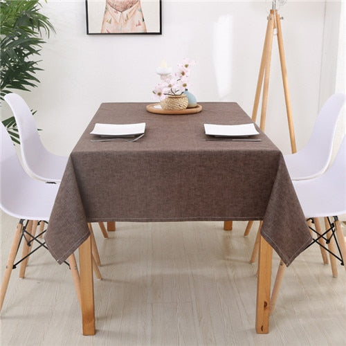 Decorative Table Cloth Rectangular Tablecloths Dining Table Cover Solid Color Cotton Linen Tablecloth Dining Table Cover