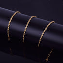 Rope Chain Necklace Gold Color Stainless Steel Hip Hop Jewelry For Women