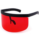 New Women Oversize Shield Visor Sunglasses Women Retro Windproof Glasses Men Shield Visor Flat Top Hood Eyeglasses