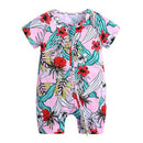 Summer newborn-36M fashion boy and girl romper infant jumpsuit printed flower short-sleeved jumpsuit cotton Brand Baby clothes