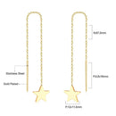 LUXUSTEEL Einfache Quasten-Linear-Kette Lange Ohrhänger Damen Geometrischer Stern Herz Hängende Ohrlinie Japan Koreanischer Schmuck 2023
