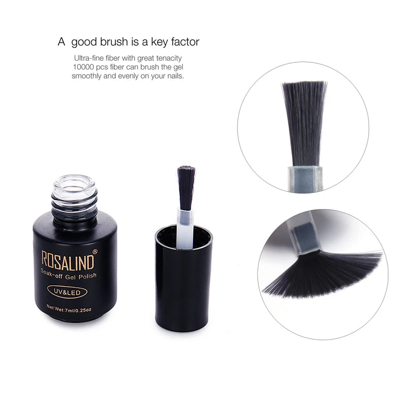ROSALIND Gel Nail Polish Top Base Coat Long Lasting Reinforce 7ml Transparent Manicure UV Primer Gel Lacquer Nail Art Base Coat