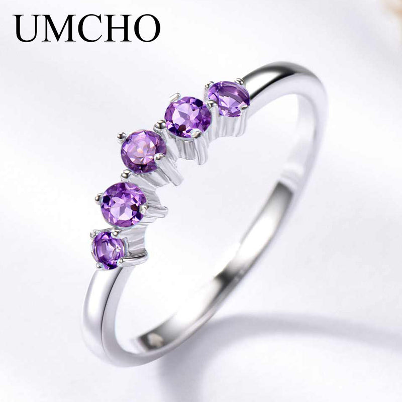 UMCHO Genuine Natural Peridot Ring Solid 925 Sterling Silver Rings For Women Engagement Wedding Band Gift Fine Jewelry Fashion