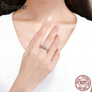 BAMOER Genuine 925 Sterling Silver Elegant Daisy Flower Finger Ring Adjustable Open Size Rings for Women Silver Jewelry SCR428