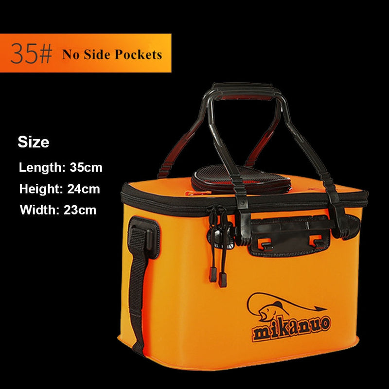 WALK FISH Portable EVA Fishing Bag Collapsible Fishing Bucket Live Fish Box Camping Water Container Pan Basin Tackle Storage Bag