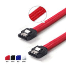 50CM SATA 3.0 III SATA3 7pin Data Cable 6Gb/s SSD Cables HDD Hard Disk Data Cord with Nylon Sleeved Premium Version(White)