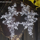 4PC 25*12.5cm 16 Colors for Choice Wedding Dresses Lace Applique Accessories Embroidery Lace Applique Fabric Trim