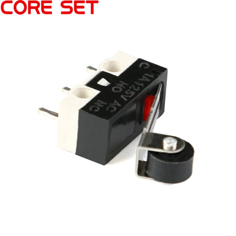 10Pcs Micro Limit Switch Mouse Button Tact Switch Without Handle/ With Handle/ With Handle Roller Micro switch 1A 125V AC 3Pins