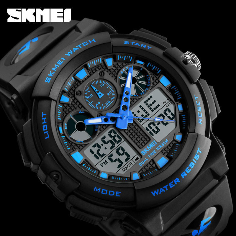 SKMEI sport Watch mężczyźni cyfrowy podwójny czas zegarki 50M Watwrproof tydzień wyświetlacz na rękę Relogio Masculino 1270