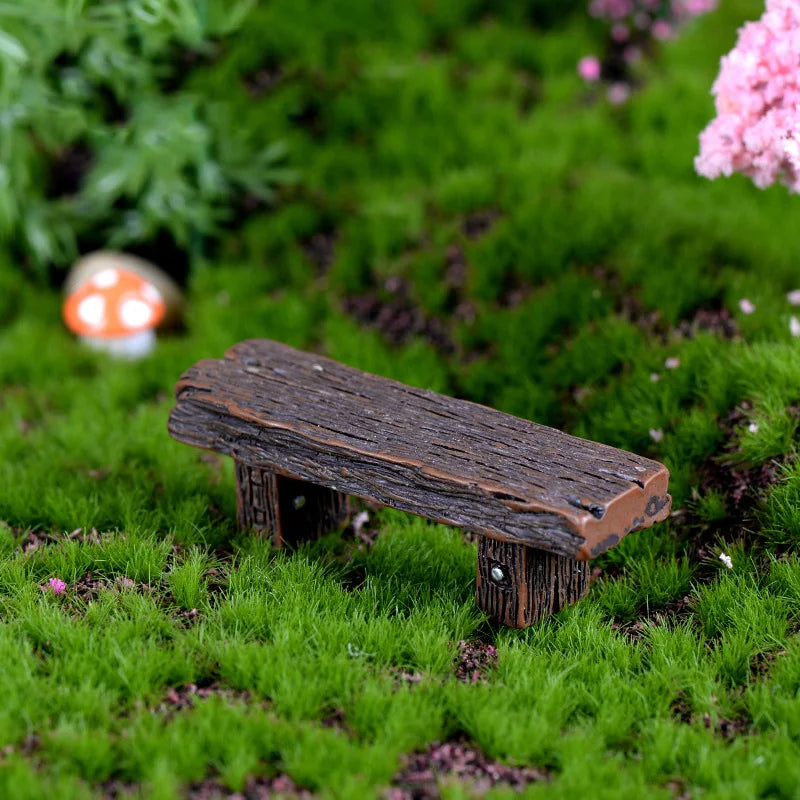 Hot Bench Resin Figurine Micro Landscape Diy Home Kawaii Room Decor Miniature Fairy Garden Decoration Accessories Modern Figure