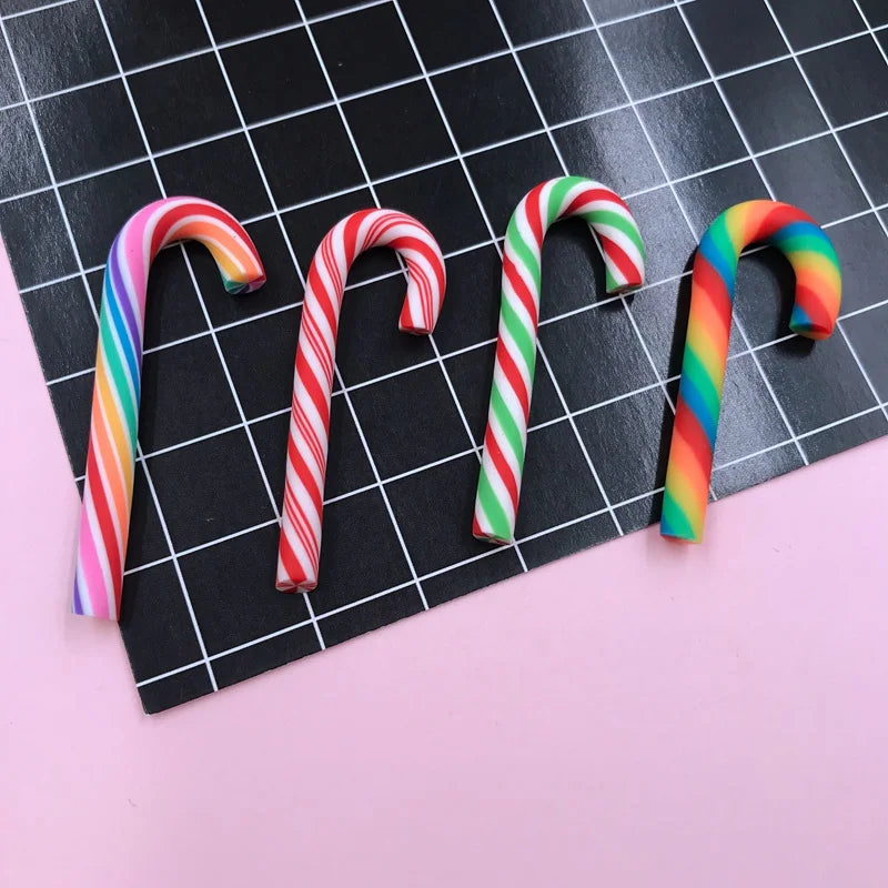 Hot Selling Cute Kawaii Christmas Candy Cane for Crafts Making, Phone Deco, Scrapbooking, DIY Accessories