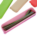 New 4Pcs/Set Reusable Stainless Steel Straw with Cleaner Brush or Straw Box Eco Friendly Metal Drinking Straws Set for Glass Mug