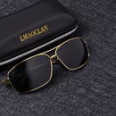 LMAOCLAN Marke Aluminium Magnesium Polarisierte Gold Sonnenbrille Herren UV400 Klassische Quadratische Brille Fahrschutzbrille Gafas Oculos