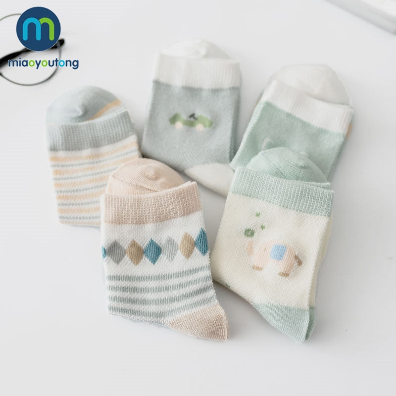 5 Pairs/Lot Unicorn Mesh Thin Cotton Newborn Boy Kids Socks Baby Girls Socks Girls Baby Socks Skarpetki Infant Miaoyoutong