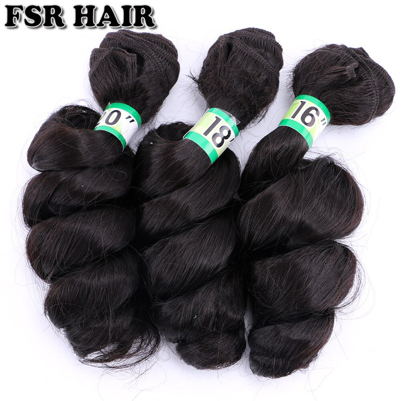 FSR Brown pink grey Color 70 G/pcs Loose wave Hair weave synthetic Hair Bundles for Black Women