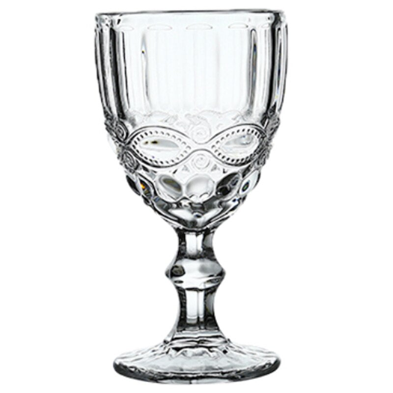 Wine Glass Cups Retro Vintage Relief Red Wine Cup 300ml Engraving Embossment Juice Drinking Glasses Champagne Assorted Goblets