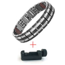 Escalus Men's Black Pure Titanium Magnetic For 4in1 Magnets Negative Ions Germanium Health Bracelets Jewelry