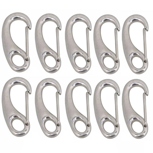 304 Edelstahl Eierform Federkarabiner Multifunktionaler Wander-Camping-Gürtel Karabiner Schnellverschluss-Haken 10 Stück/5 Stück/2 Stück