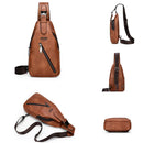 JEEPBULUO BRAND Chest Bag Men Sling crossbody bag Man's Crossbody Bag Split Leather High Quality For Man