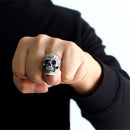 Popular fashion skull ring men's retro hip hop rock boy birthday gift jewelry wholesale