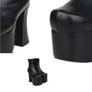 Japan Harajuku Women's Mid Calf Punk Boots Super High Heeled Platform Gothic Queen Boots