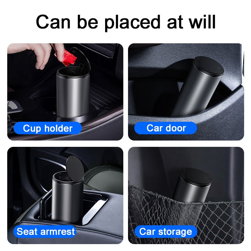 Baseus Car Trash Bin Can Mini Auto Dust Organizer Car Interior Rubbish Bag Garbage Container Storage Box Bucket Auto Accessories