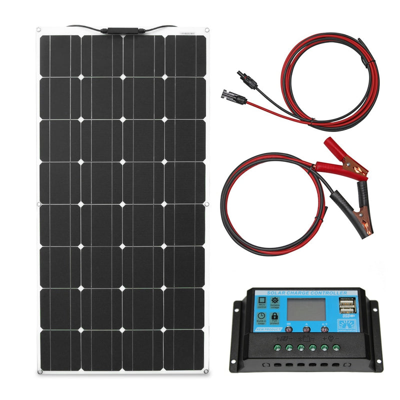 DGSUNLIGHT 100w 200w 12v portable Solar Panel Flexible 16V 800W plate CELLS Monocrystalline silicon